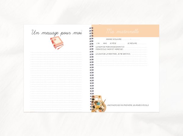 Livre souvenirs d'école - Aquarelle féminin – Image 5