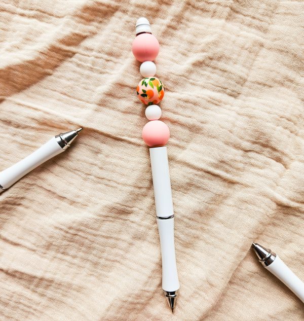 Stylo avec billes de silicone - Oranger – Image 3