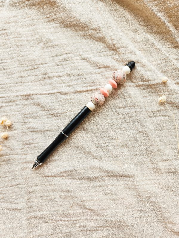 Stylo avec billes de silicone - Fleurs vintage – Image 3