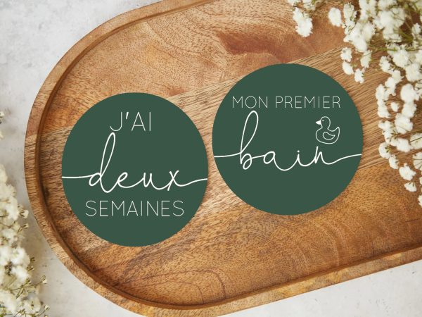 Cartes étapes rondes bébé - Vert forêt - CR5VF – Image 2