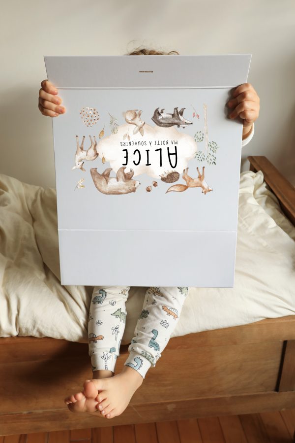 Boite souvenirs blanche personnalisée - Ballade en forêt – Image 2