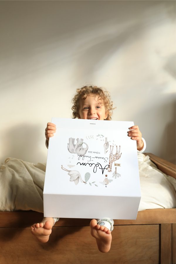 Boite souvenirs blanche personnalisée - Bienvenue, bébé – Image 2