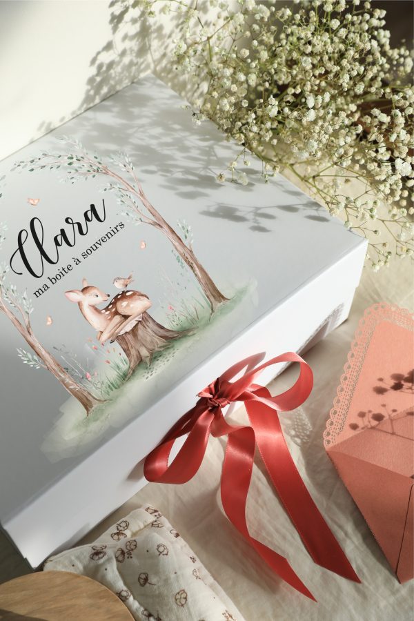 Boite souvenirs blanche personnalisée - Petit faon – Image 6