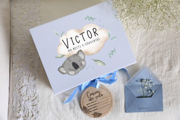 Boite souvenirs blanche personnalisée - Petit koala – Image 2