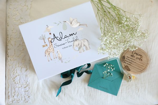 Boite souvenirs blanche personnalisée - Bienvenue, bébé