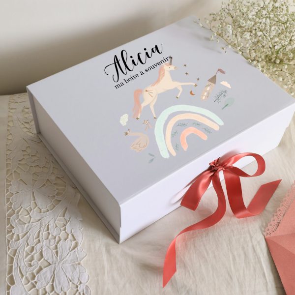 Boite souvenirs blanche personnalisée - Licorne magique – Image 6