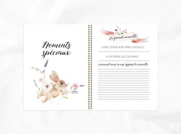 Journal de grossesse - Lapins fleuris  - LG11 – Image 2