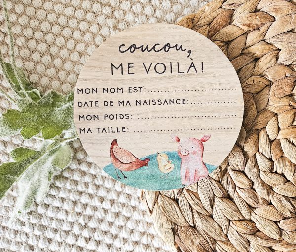 Pastille de naissance couleurs- Coucou me voilà - À la ferme